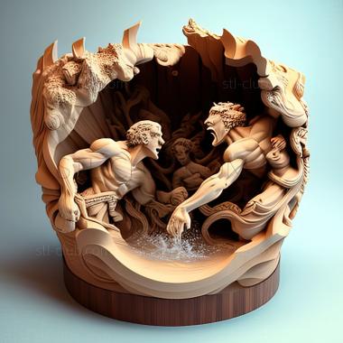 3D model Dueling Heroes Whirlpool Cup A Big Battle in the Water (STL)